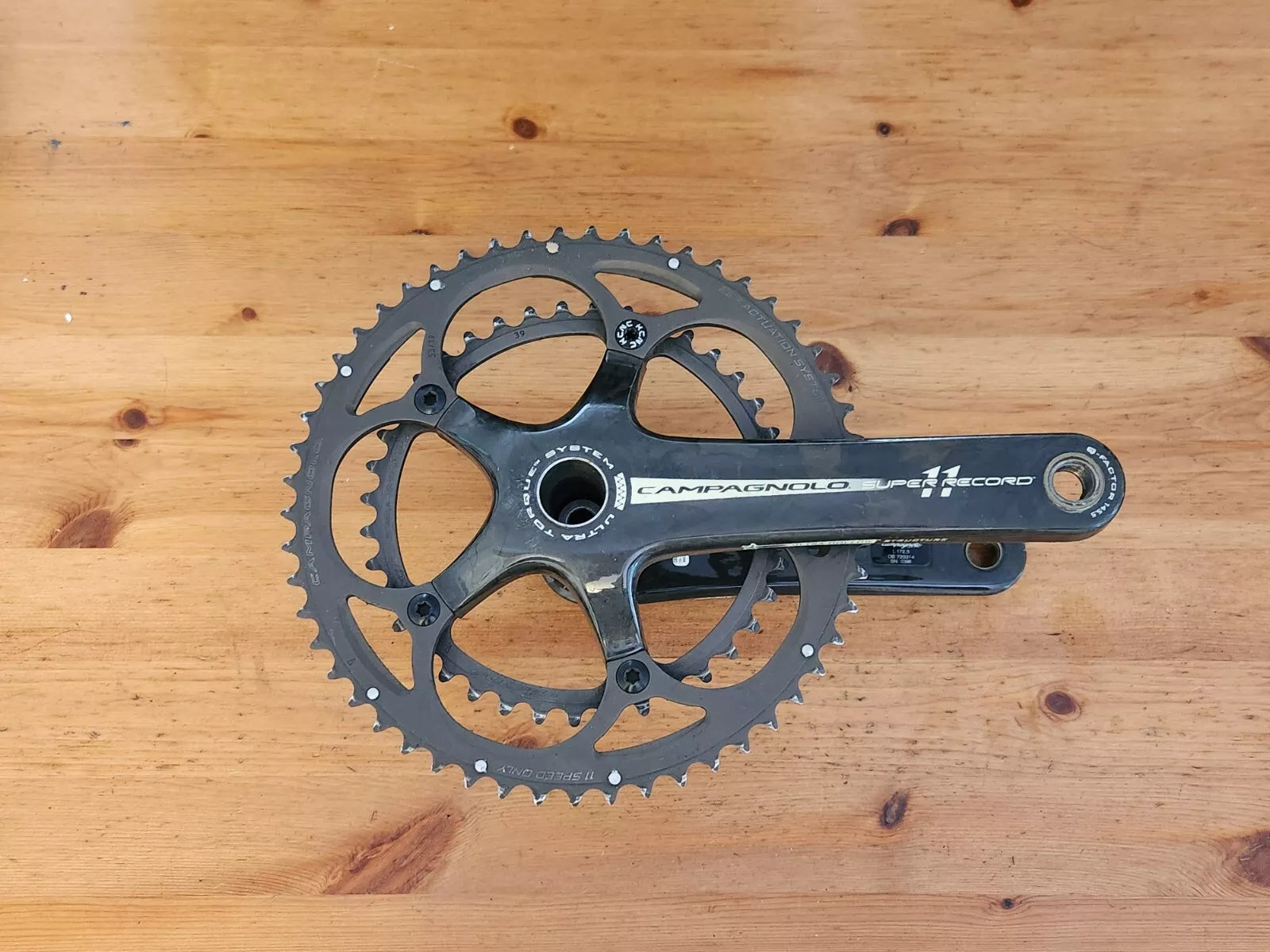Campagnolo Super Record 11 Ultra torque Crankset 172.5 53 39 1st Gen Vintage Velo Venice