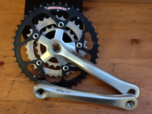 Shimano M737 Crankset 175mm 44/32/22 Vintage Square Taper Mountain Bike